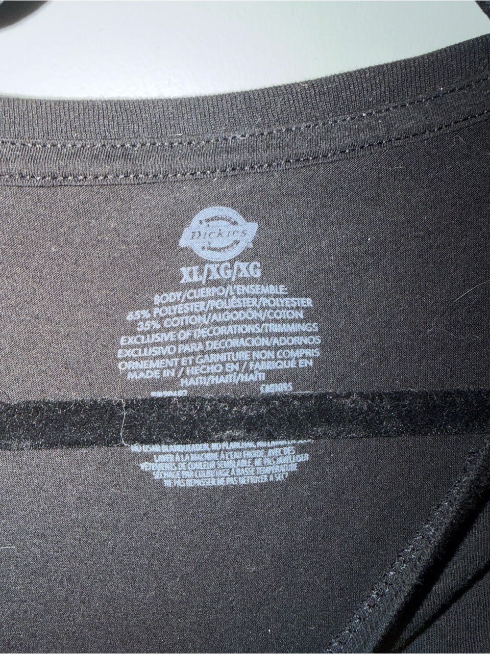 Dickies Black Crop Top with Distressed Multicolor Logo - Picture 2 of 3